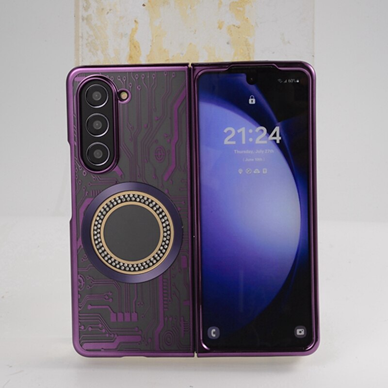 Phone Case For Samsung Galaxy Z Fold 6 Z Fold 5 Z Fold 4 Z Fold 3 Back Cover With Magsafe Support Wireless Charging Shockproof TPU Plating 2025 - $20.99 –P3