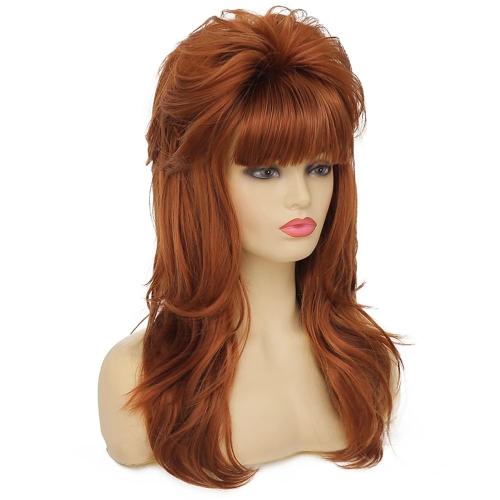80s Women Mullet Wig Long Wavy Ginger Bouffant Synthetic Hair wigs for Married Housewife Vintage Costume or Carnival Party Halloween Wigs 2026 - $21.99 –P2