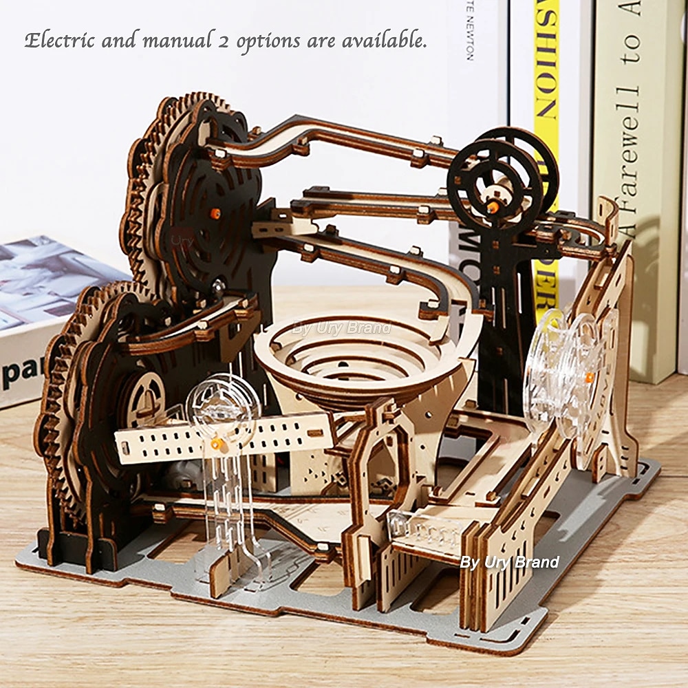 3D Wooden Puzzle Marble Run Set DIY Mechanical Track Electric Manual Model Building Block Kits Assembly Toy Gift for Teens Adult 2025 - $101.99 –P2