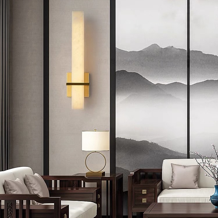 Modern Marble Wall Sconce Long Linear Gold Brass Wall Lamp Bedside Wall Light Bathroom Vanity Light Fixture Bar Hardwired Wall Mount Lighting for Living Room Dinning Room Hallway 110-240V 2025 - $346.09 –P4