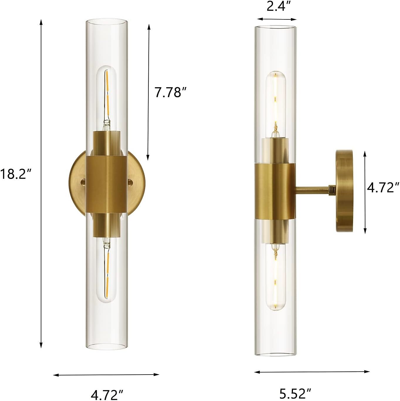 Aplique de pared LED, lámpara de pared negra de estilo nórdico con pantalla de tambor de vidrio metálico, iluminación de pared, lámpara de lectura, para mesita de noche, dormitorio 110-240v 2025 - $116.99 –P10