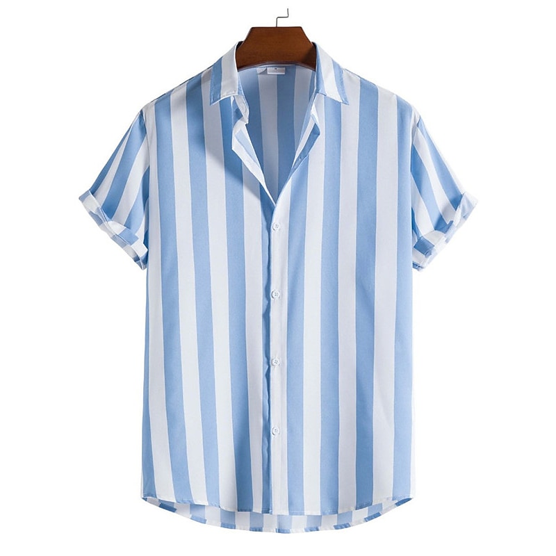 Per uomo Banda Geometrica Camicia Camicia con bottoni Manica corta Informale Da tutti i giorni Per uscire Fine settimana Autunno Collo ripiegabile Stampa Bottone giù Nero Giallo Rosa Rosso Blu del 2026 a $25.99 –P15