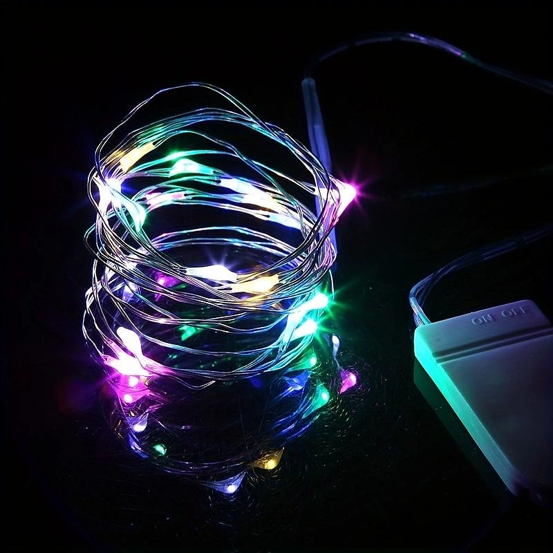 1 τεμ led νεραϊδόφωτα, με μπαταρία cr2032, αδιάβροχα φώτα από χάλκινο σύρμα, 7 ποδών 20 led φώτα κορδόνι, για diy γαμήλιο κοιτώνα, κρεβατοκάμαρα, Χριστούγεννα, απόκριες, πάρτι 2025 - $7.99 –P10