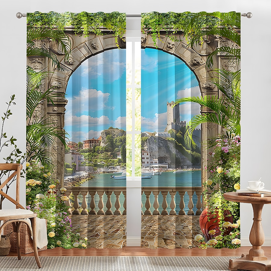 2 Panels Curtain Drapes Blackout Curtain For Living Room Bedroom Kitchen Window Treatments Thermal Insulated Room Darkening 2025 - $28.99 –P13