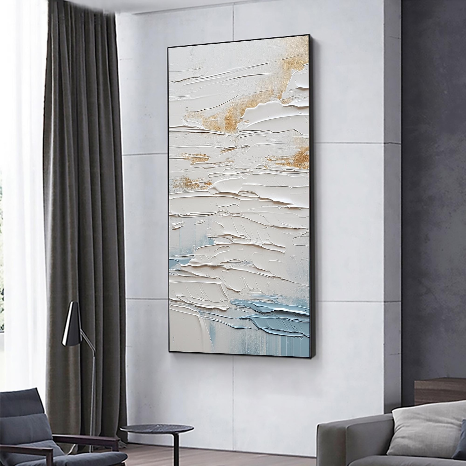 Handmade Oil Painting Canvas Wall Art Decor  Original Abstract Beach in full for Home Decor With Stretched FrameWithout Inner Frame Painting 2025 - €113.99 –P1