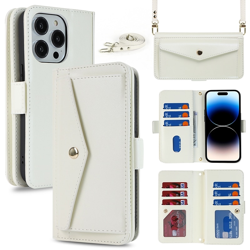 Phone Case For iPhone 15 Pro Max Plus iPhone 14 13 12 11 Pro Max Plus Back Cover Wallet Case with Stand Holder Magnetic with Lanyard Retro TPU PU Leather 2025 - $24.99 –P1
