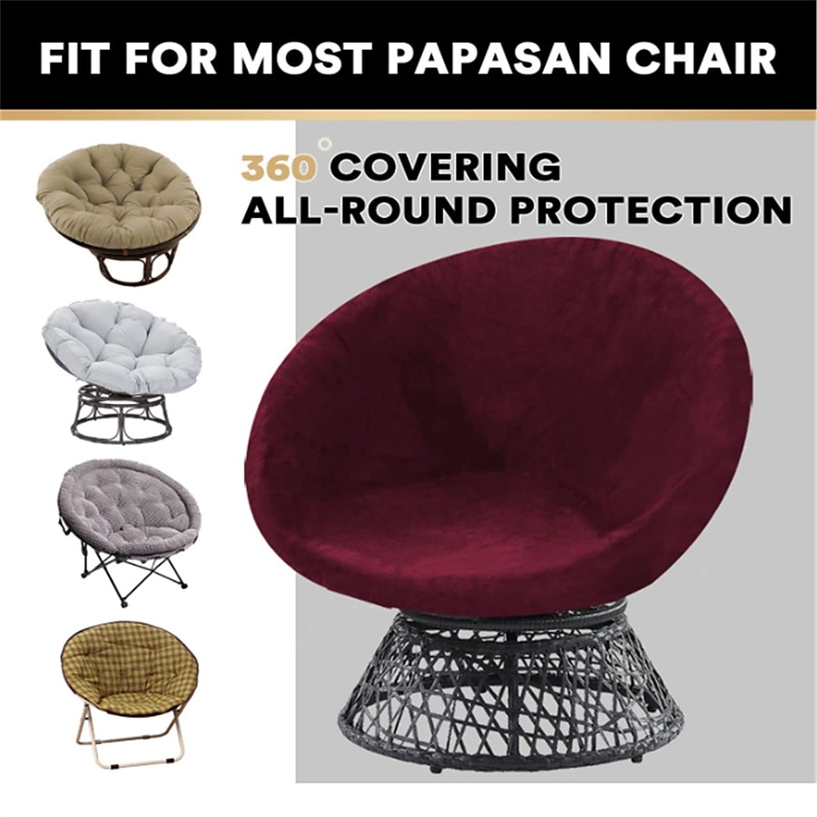Funda de terciopelo para silla con platillo redondo, fundas para silla Moon, 1 pieza, funda elástica extraíble para silla Moon con parte inferior elástica para sala de estar 2025 - $27.99 –P5