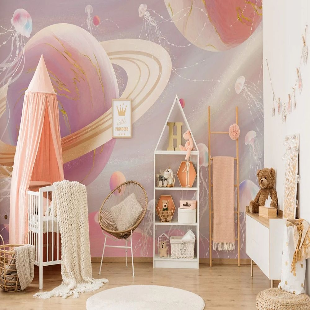 3d muurschildering behang zonnestelsel galaxy planet muursticker die print peel en stick verwijderbare pvc/vinyl materiaal zelfklevend/lijm vereist muur decor muurschildering voor woonkamer slaapkamer 2025 - $43.99 –P8