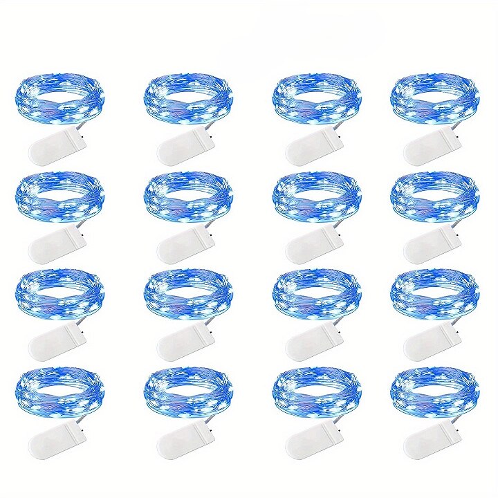 elegante festa di ricevimento di nozze 16 confezioni luci fatate a led a batteria luci a stringa filo d'argento impermeabile 7 piedi 20 led lucciola luci stellate lunari per fai da te festa di nozze del 2025 a $31.99 –P7