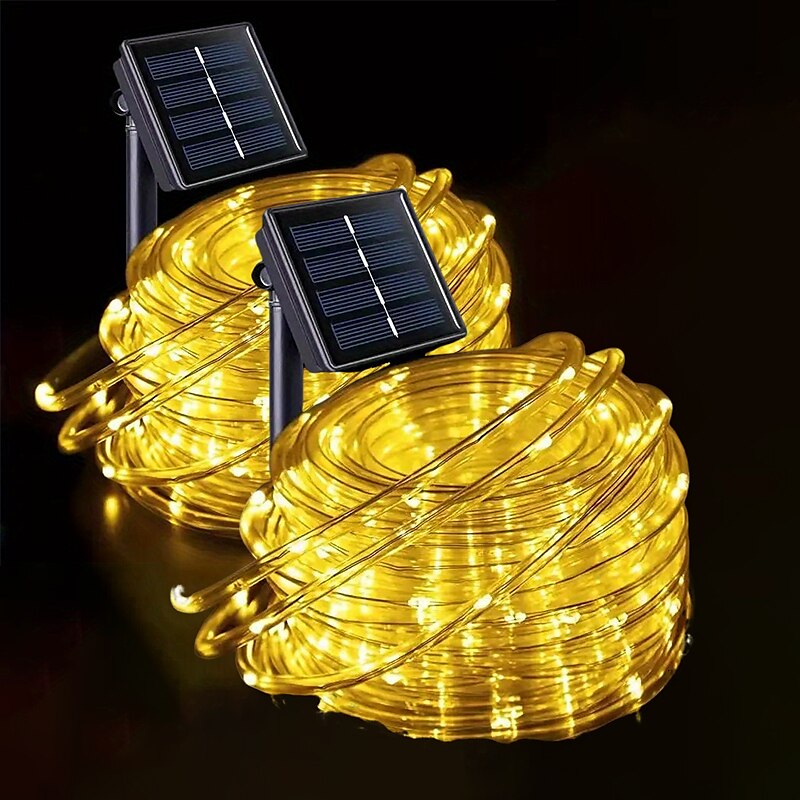 2 luci solari a corda per esterni impermeabili 8 modalità luci a corda a led per Natale, tenda, gazebo, trampolino, passerella, piscina del 2025 a $29.99 –P12