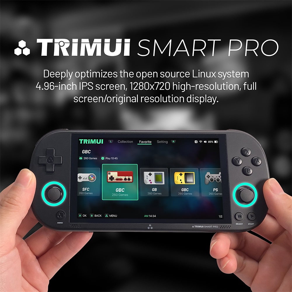 TRIMUI Smart Pro Portable Retro Handheld Game Console 4.96" IPS HD Screen 10000+ Games Double Joystick 26+ Simulators Kids Gift, Christmas Birthday Party Gifts for Friends 2025 - $159.99 –P6