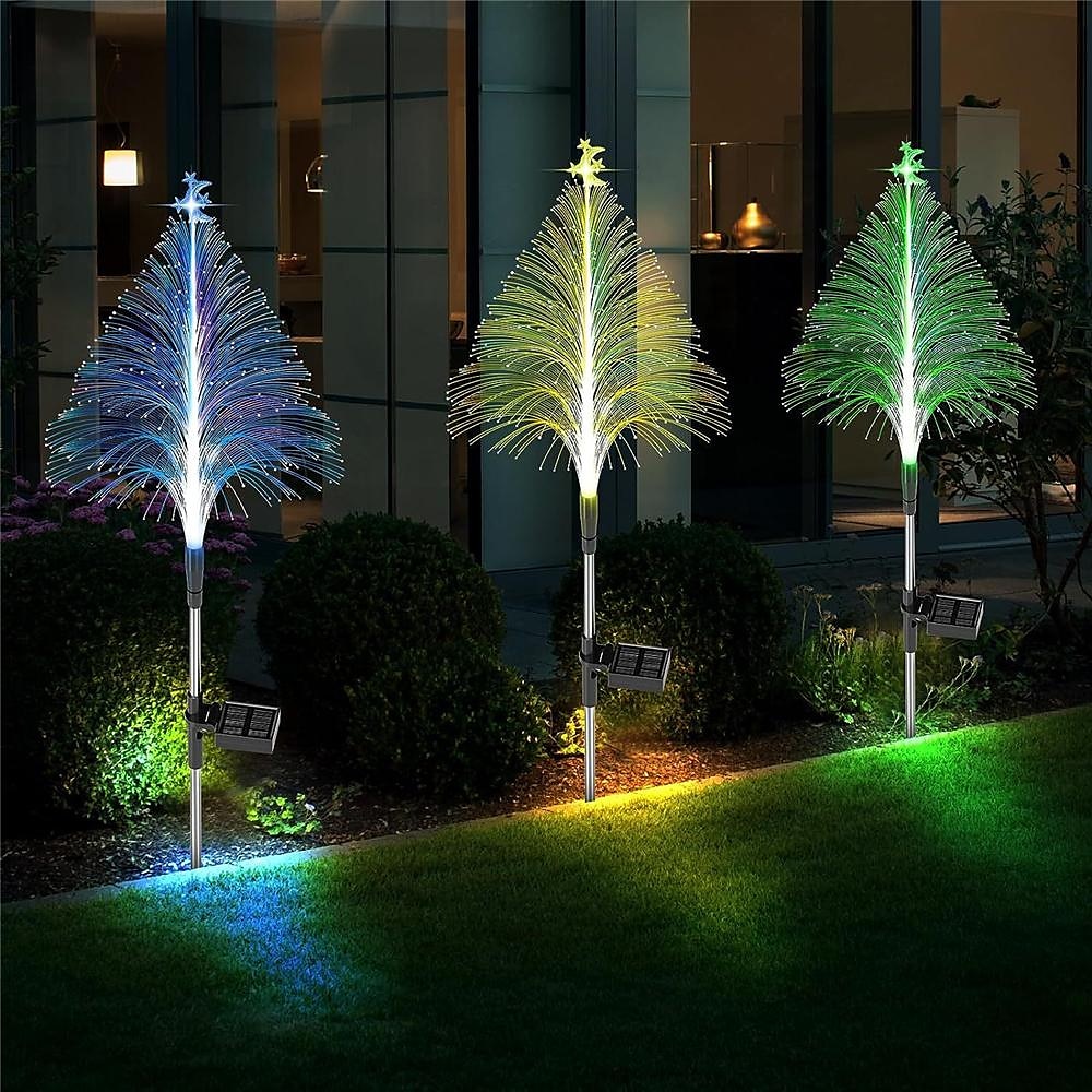 LED bunter Farbverlauf Glasfaser Weihnachtsbaum Bodeneinsatz Licht Außendekoration Villa Atmosphäre Festival Party Dekoration Licht Qualle Rasen Licht 1St 2025 - GBP £22 –P5