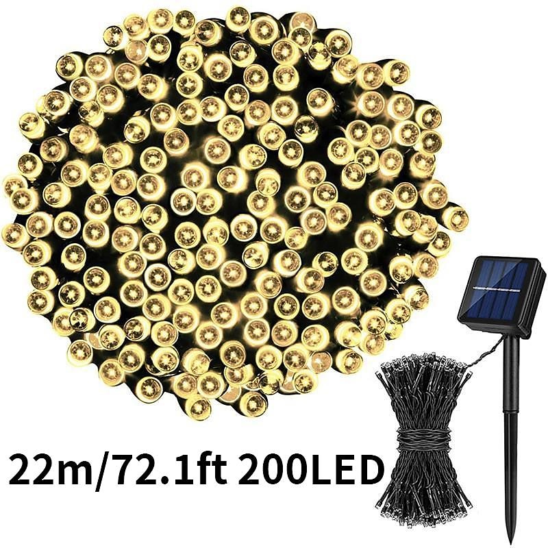 1pc Solar Outdoor Lights String – 8 Modes Decorative Garden Light, Atmosphere Night Lighting for Outdoor Balcony, Christmas, Halloween, Valentine's Day & Holiday Decorations 2025 - $12.99 –P12