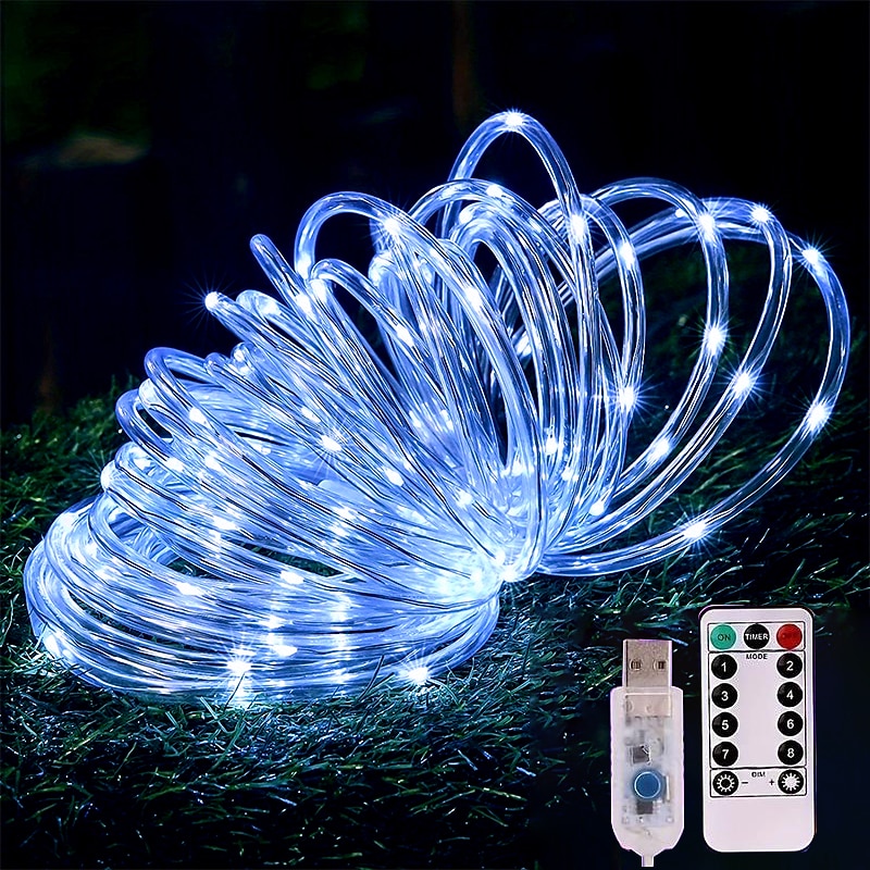 1 Db USB Cső Fény Beltéri és Kültéri Udvar Esküvői Ünnepi Díszlámpa Füzér 7M-50Led/12M-100Led/20M-200Led/30M-300Led 2026 - $10.99 –P8