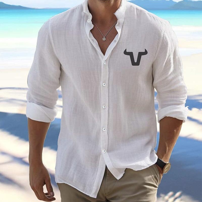 Men's Shirt Beach Shirt Button Up Shirt Dallas Cowboys Outdoor Vacation Black White Gray Long Sleeve Standing Collar Spring & Fall Clothing Apparel Print 2025 - $25.99 –P2