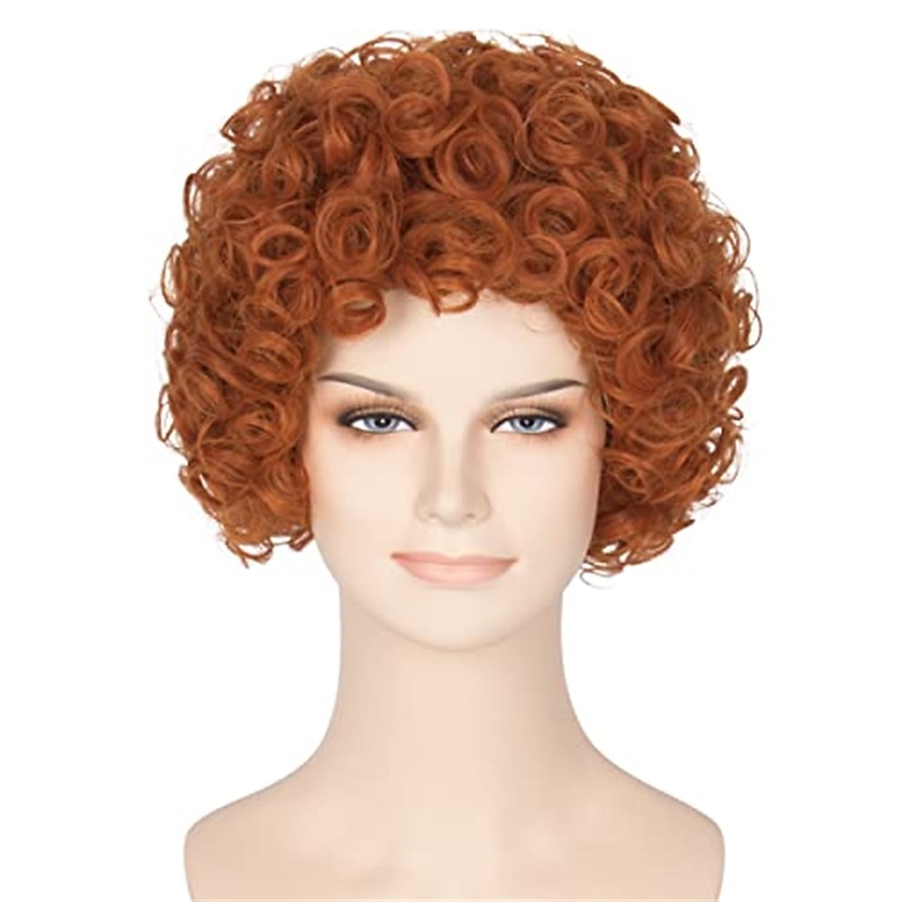 Women Short Curly Wig Strawberry Blonde Brown Cosplay Party Wig Halloween Wigs 2026 - $18.49 –P10