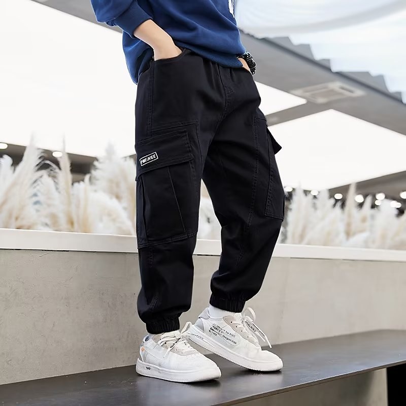 Kids Boys Pants Trousers Pocket Letter Soft Comfort Pants School Cotton Fashion Cool Black Khaki Mid Waist 2025 - $15.99 –P3