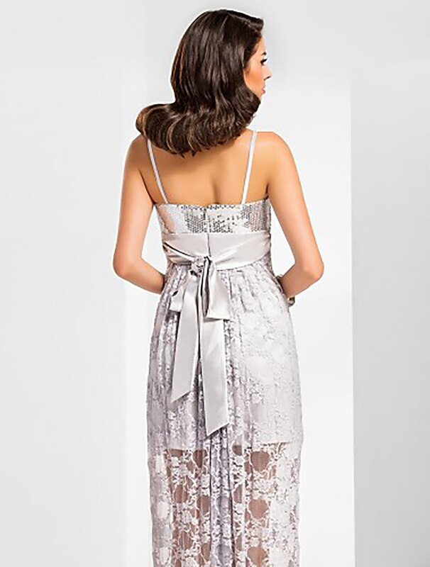 Strak / kolom Geïnspireerd door vintage Jurk Formele avonden Militair gala Tot de grond Mouwloos Sweetheart halslijn Kant met Sjerp / Lint Drapering 2023 2026 - $89.99 –P3
