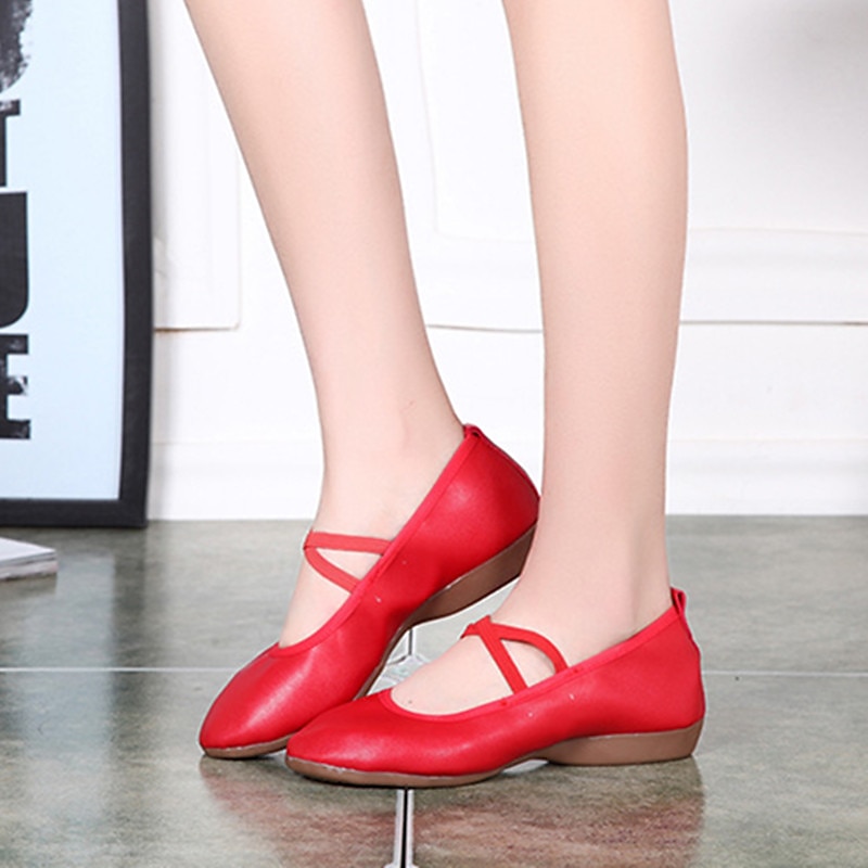 Women's Black Soft Sole Ballet Dance Shoes - Professional Flat Slip-On Shoes with Cross Straps for Practice and Performances 2025 - $26.99 –P6