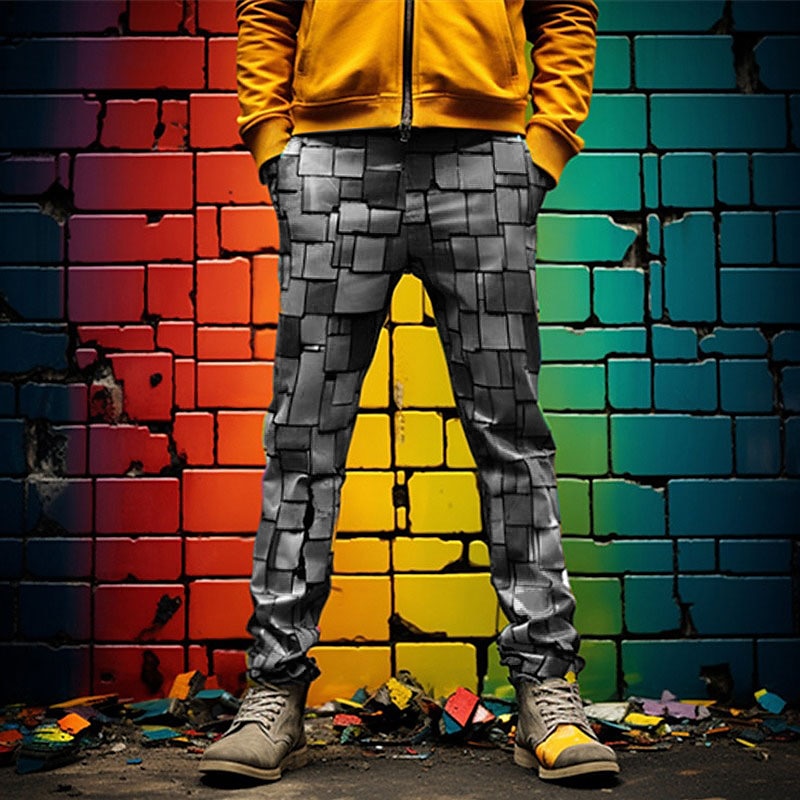 Color Block Colorato Vetro Lavoro Astratto Per uomo Stampa 3D pantaloni della tuta Pantaloni Esterno Da tutti i giorni Abbigliamento di strada Poliestere Grigio scuro Blu Viola S M L Vita normale del 2025 a $29.99 –P4