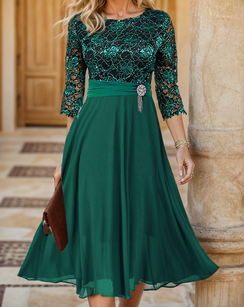 green emerald dress cocktail party