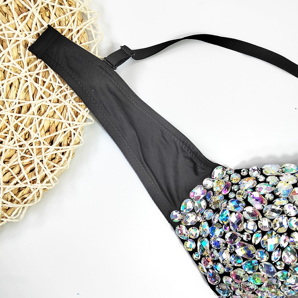 Y2K Año 2000 Conjuntos de Sujetadores y Panties sujetador push up Chica gótica Diamantes Sintéticos Diamante Mujer Carnaval Mascarada Fiesta Club nocturno Ropa de Fiesta Sujetadores 2025 - $29.99 –P13