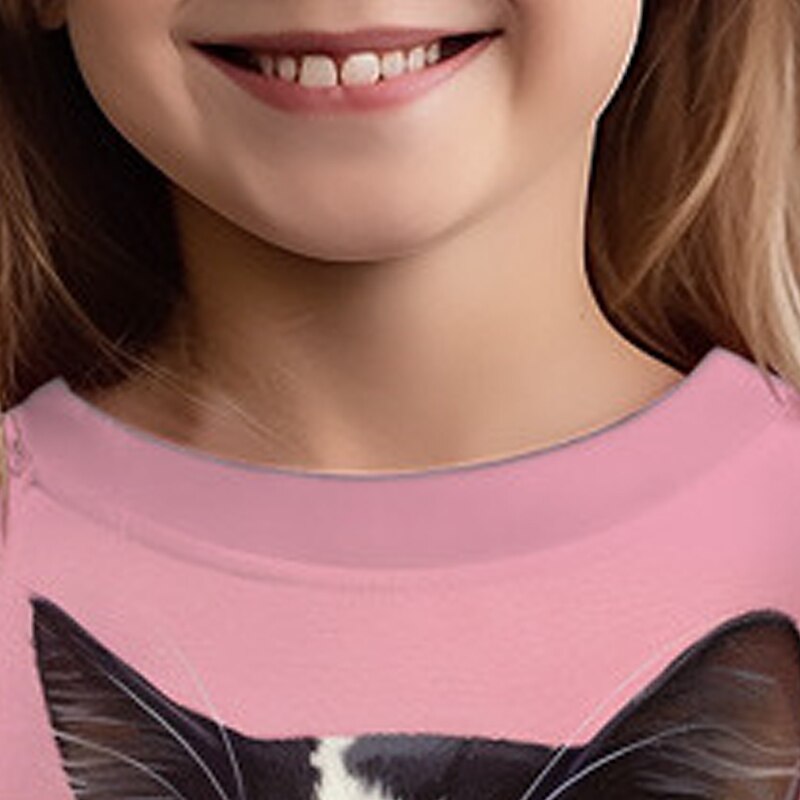 Mädchen 3D Katze Hase Kaninchen Pullover Langarm 3D-Druck Herbst Winter Modisch Strassenmode bezaubernd Polyester kinderkleidung 3-12 Jahre Rundhalsausschnitt Outdoor Casual Täglich Regular Fit 2025 - $17.49 –P8