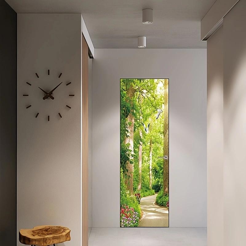 Camino del bosque cubiertas de puerta tapiz de puerta cortina de puerta decoración telón de fondo pancarta de puerta para puerta de entrada casa de campo suministros de decoración para fiesta 2025 - $20.99 -P3