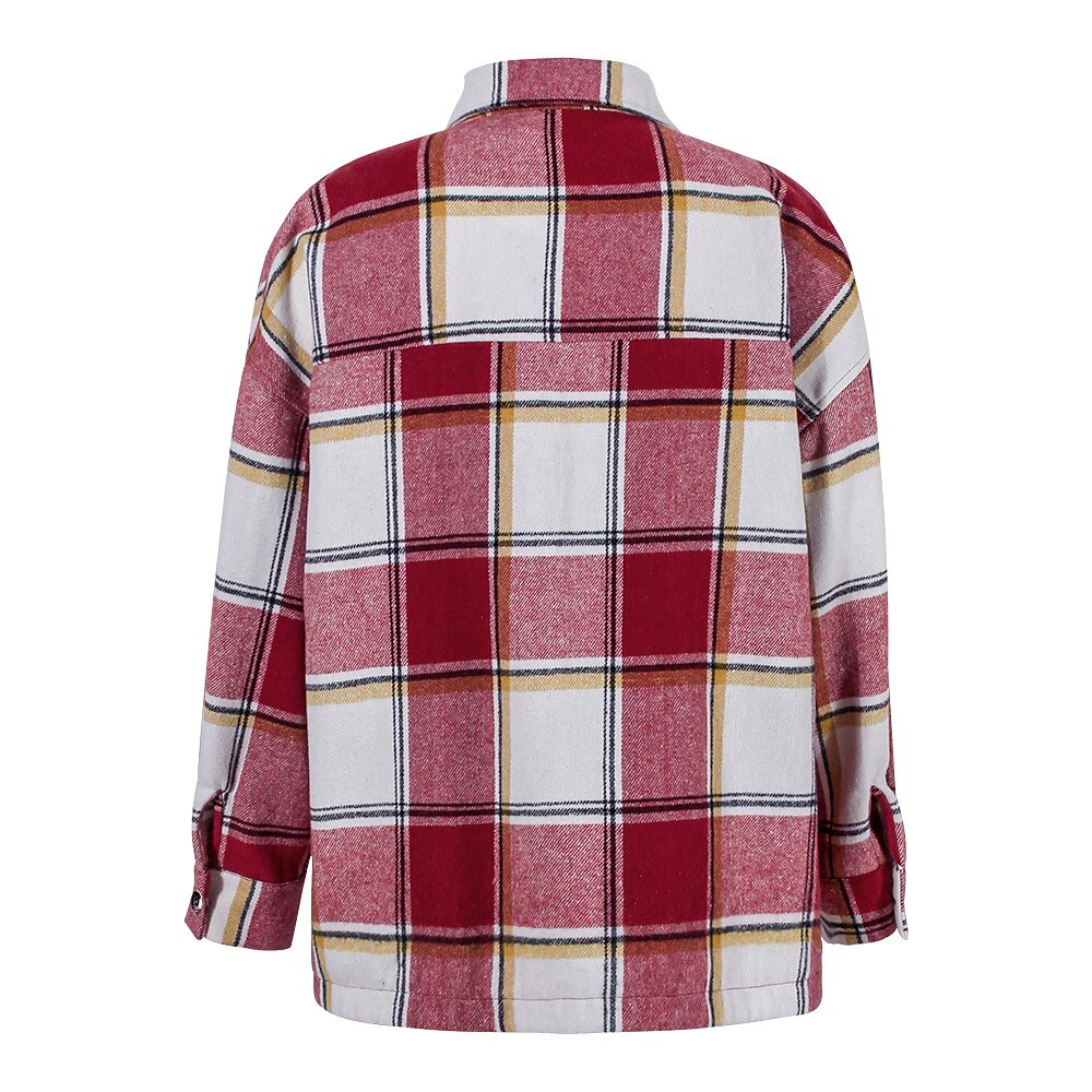 Women's Shirt Blouse Fashion Plaid Buttons Pocket Print Long Sleeve Regular Tops Shirt Collar Casual Black Red Green Khaki Spring &  Fall 2025 - $28.99 –P6