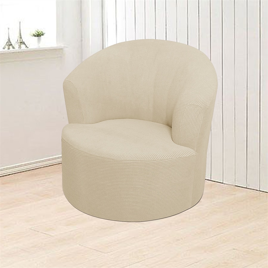 Funda para sillón giratorio de barril de jacquard, funda elástica color burdeos para sillón giratorio, funda para sofá, funda para sillón de club redondo moderno 2025 - $23.99 –P10
