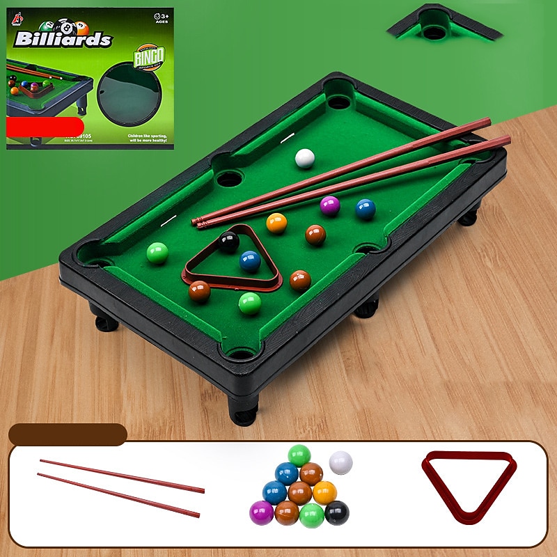 Mini Pool Table Tabletop Desktop Billiards Snooker Game with 2 Sticks & Balls Home Office Desk Stress Relief Games 2024 - CHF18.31 -P6