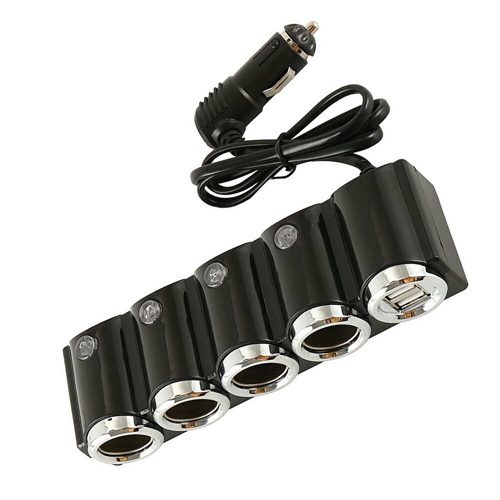 متعددة الوظائف 4 طريقة 12 فولت - 24 فولت ولاعة السجائر في السيارة الفاصل متعدد المقبس شاحن USB مزدوج 2025 - $24.99 –P7