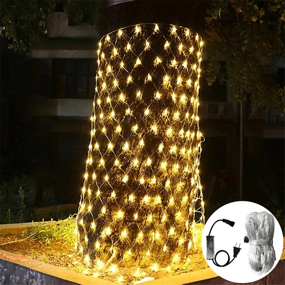 Cadena de luces LED de malla atrapasueños de 1,5 x 1,5 x 3 x 2 pulgadas, cielo estrellado, hierba, luz decorativa navideña, luz de ambiente para acampar al aire libre, fiesta navideña, 1 juego 2025 - $35.99 –P1