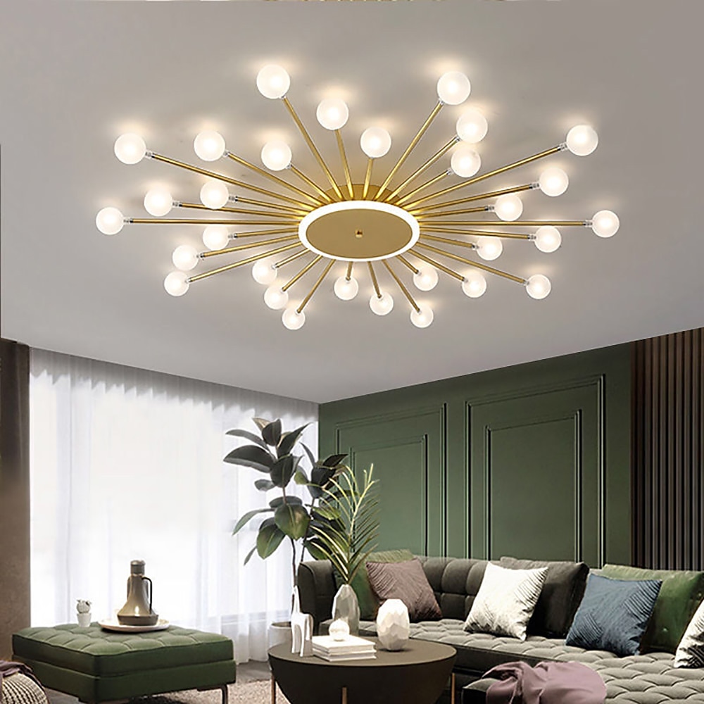 moderne semi-innfelte taklamper 18 hode 24 hode 36 hode taklamper glass globe g4 base led lysekrone egnet for kjøkken stue spisestue soverom korridor ac110 ac220v 2025 - $273.49 –P4
