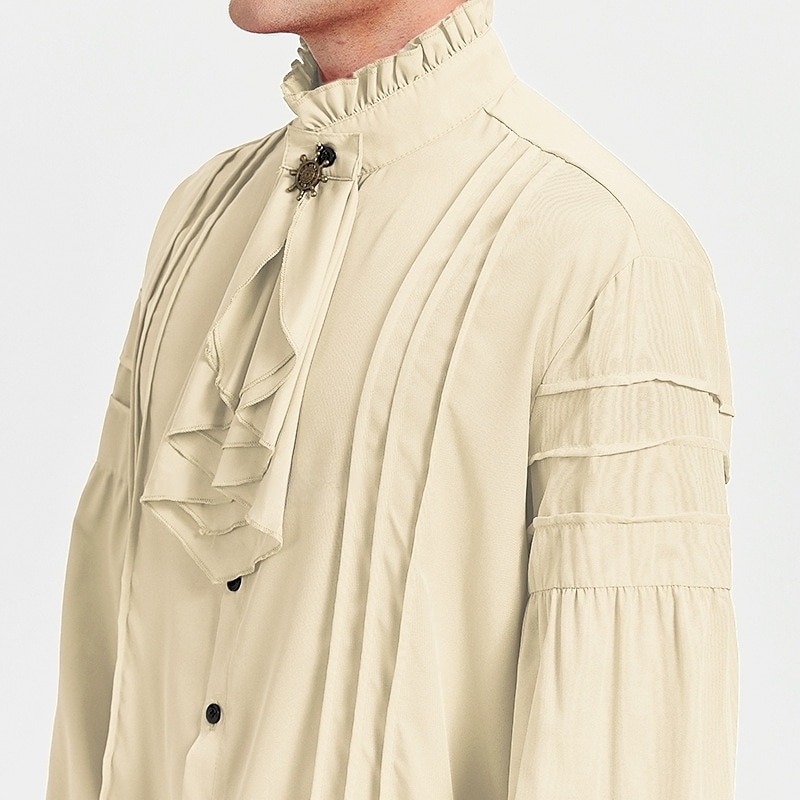 Retro Vintage Punk e gótico Medieval Blusa / Camisa Baile de Máscara Vampiros Cavalheiro Outlander Com Babados Cor Sólida Fantasia Homens Pirata Fantasia Real Carnaval Baile de Máscaras Espetáculo de 2026 por $35.99 –P19