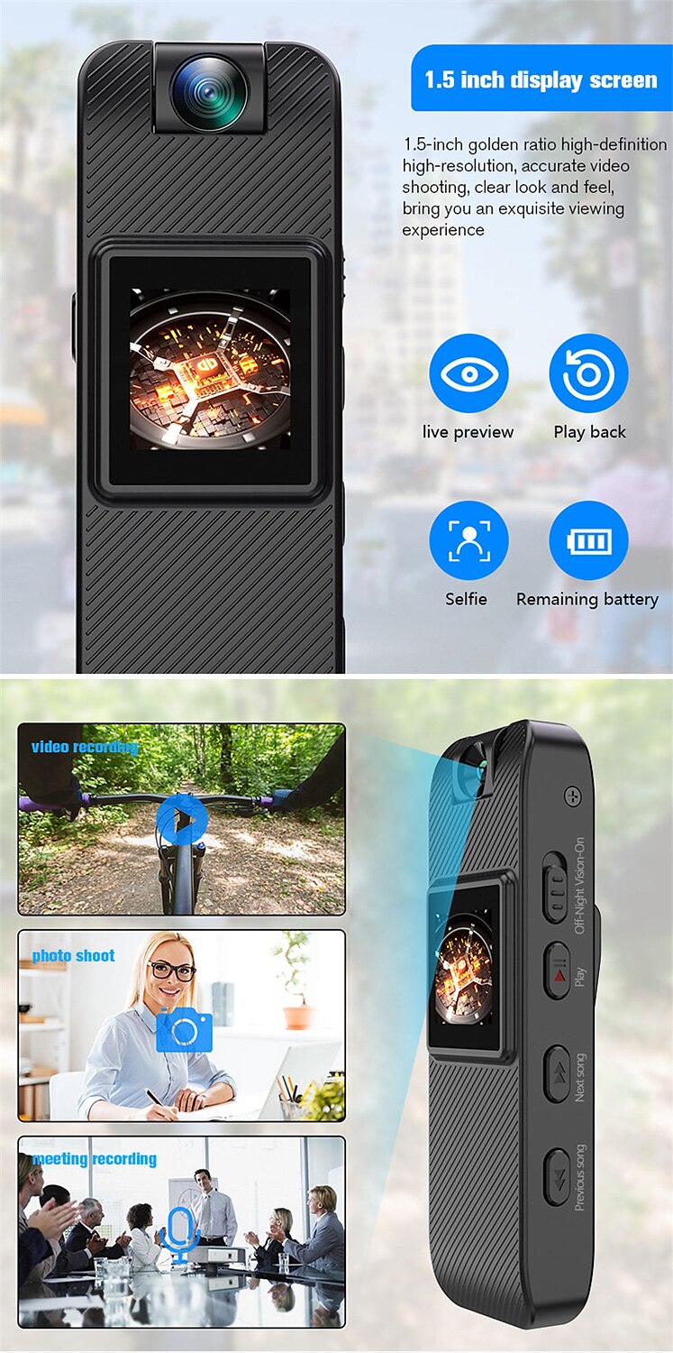 1080P Full HD Mini Camera Infrared Night Vision with LED Screen Small Bodycam Smart Security Sports DV Camcorder Car DV 2025 - $44.99 –P9