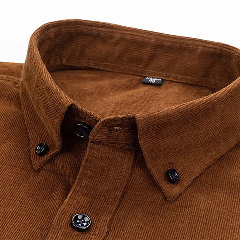 Men's Shirt Corduroy Shirt Shirt Jacket Overshirt Plain Outdoor Daily Wear Light Blue Yellow Red Navy Blue Long Sleeve Lapel Spring &  Fall Clothing Apparel Front Pocket 2025 - $35.99 –P9