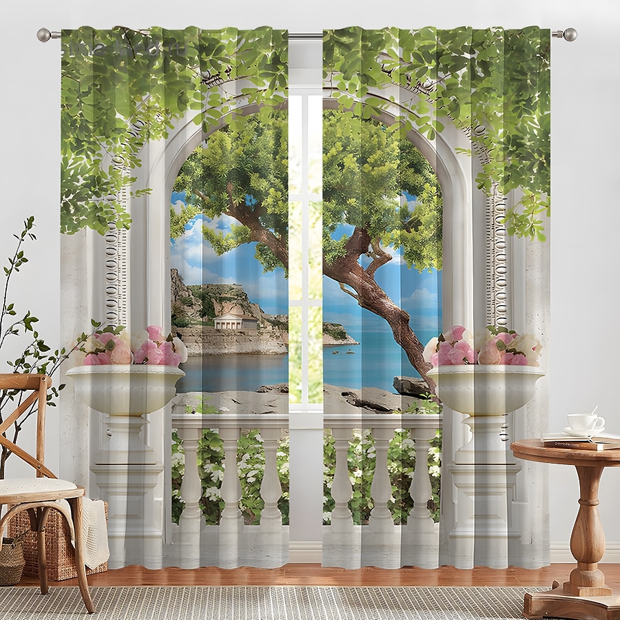 2 Panels Curtain Drapes Blackout Curtain For Living Room Bedroom Kitchen Window Treatments Thermal Insulated Room Darkening 2025 - $28.99 –P4