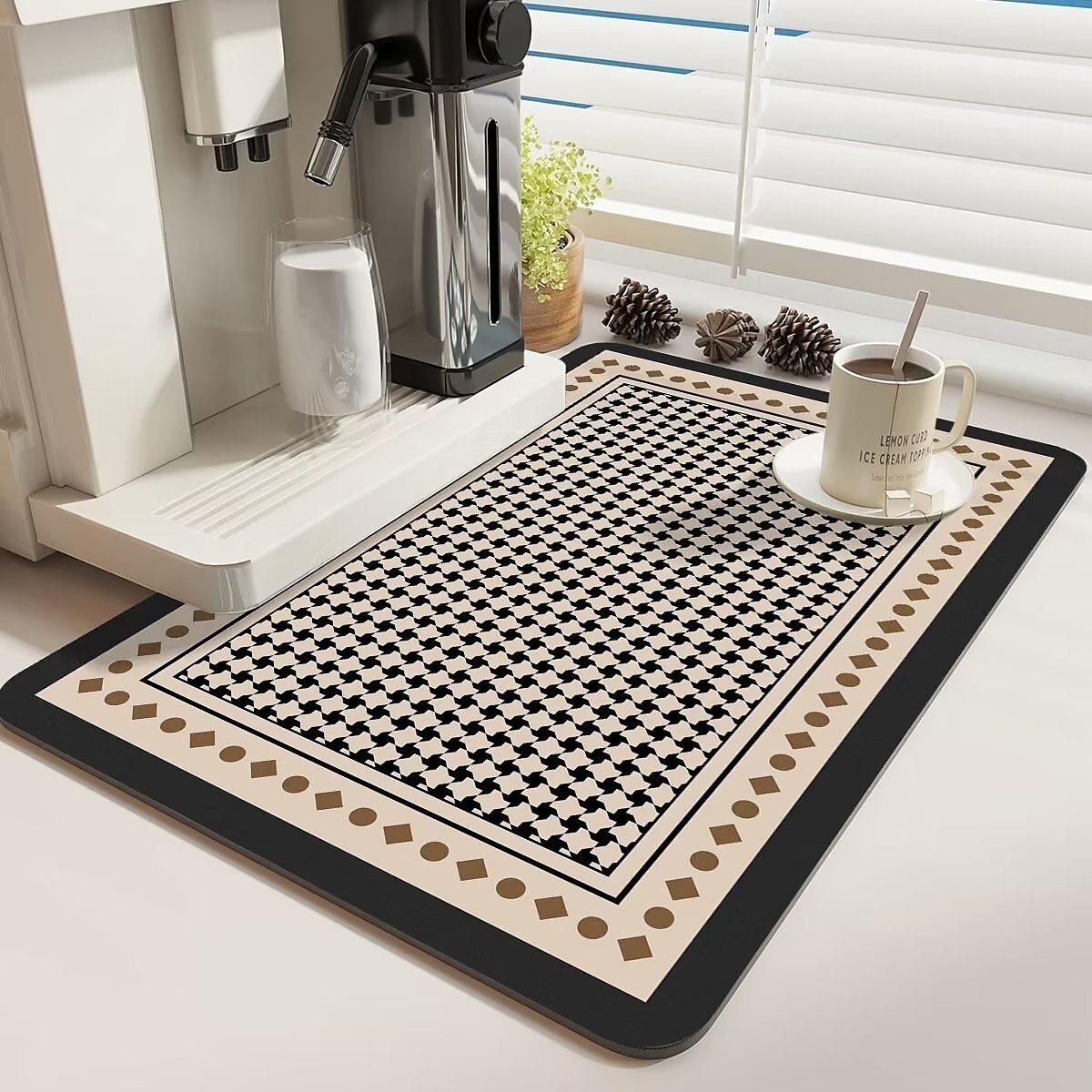 Coffee Machine Absorbent Mats Kitchen Dishes Bar Draining Mats