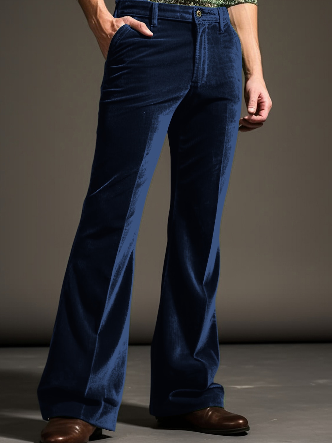 Herren Anzughosen Ausgestellte Hosen Glockenboden Hose Hosen Anzughose Tasche Glatt Komfort Atmungsaktiv Outdoor Täglich Ausgehen Modisch Brautkleider schlicht Blau Grün 2025 - $25.99 –P2