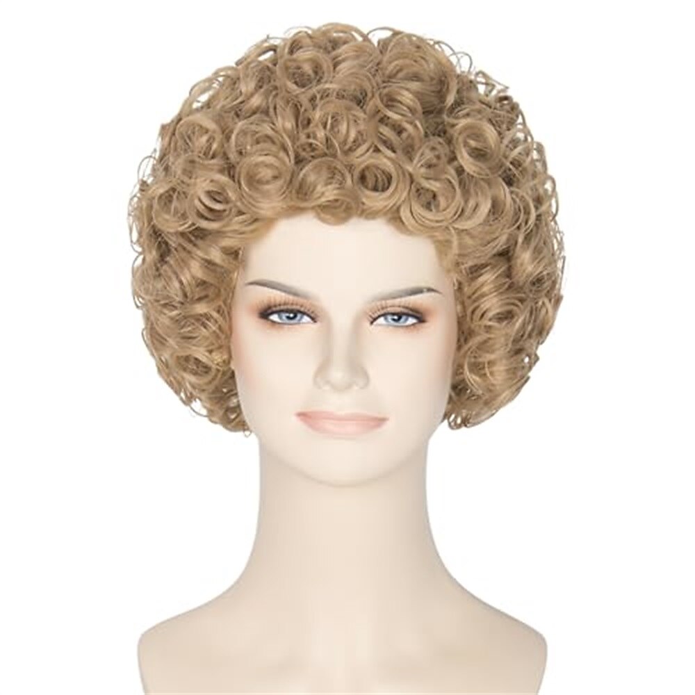 Women Short Curly Wig Strawberry Blonde Brown Cosplay Party Wig Halloween Wigs 2026 - $18.49 –P11