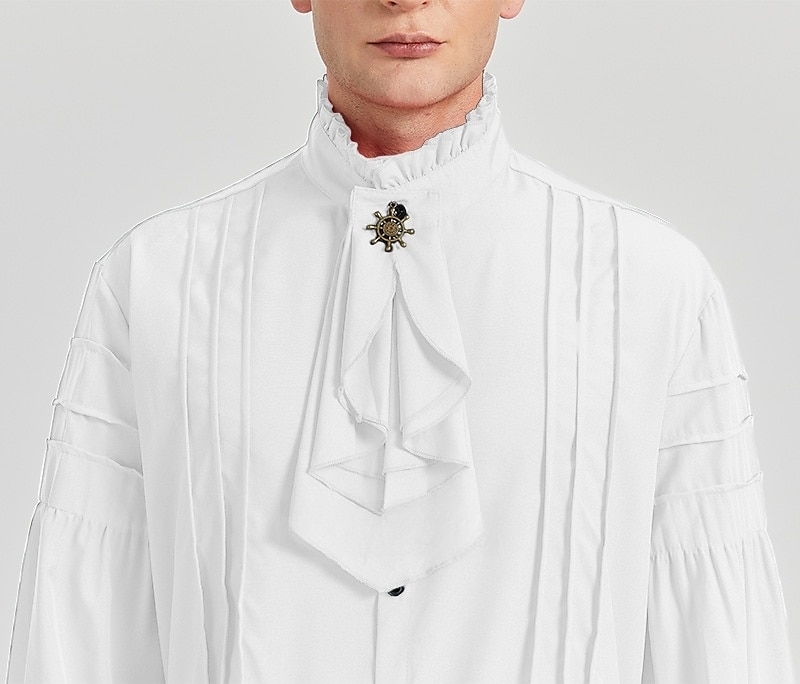 Retro Vintage Punk e gótico Medieval Blusa / Camisa Baile de Máscara Vampiros Cavalheiro Outlander Com Babados Cor Sólida Fantasia Homens Pirata Fantasia Real Carnaval Baile de Máscaras Espetáculo de 2026 por $35.99 –P11