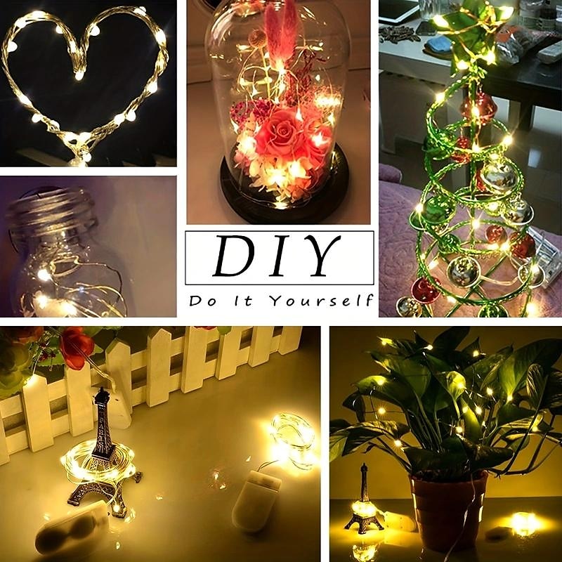 1pc Led Fairy Lights, CR2032 Battery Operated, Waterproof Copper Wire String Lights, 7ft 20 Led Firefly String Lights, For DIY Wedding Dorm, Bedroom, Christmas, Halloween, Party 2025 - $7.99 –P6