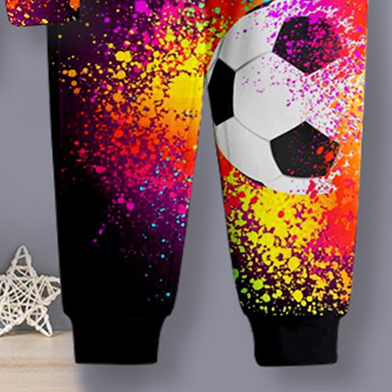 Pojkar 3D Fotboll Huvtröja & träningsbyxor Set Set Långärmad 3d-utskrivning Höst Vinter Aktiv Mode Häftig Barn 3-12 år Utomhus Semester Gata Normal 2025 - $23.99 –P5