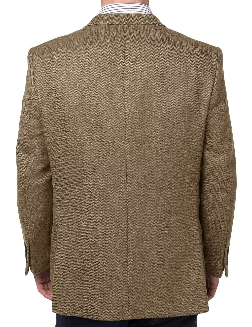 Voor heren Tweed blazer Retro vintage Visgraat Blazer Zwart khaki Donkerblauw Grote maten Enkele rij knopen met twee knopen 2025 - $89.99 –P3