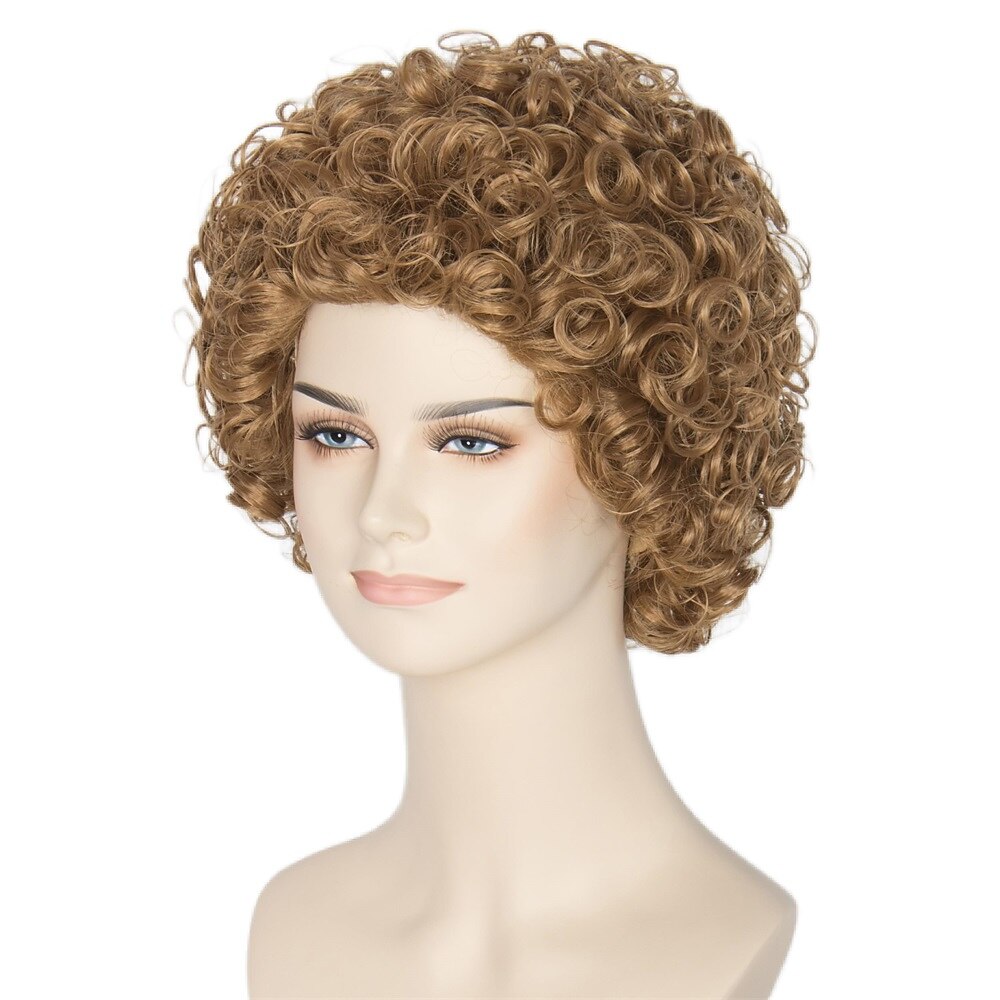 Women Short Curly Wig Strawberry Blonde Brown Cosplay Party Wig Halloween Wigs 2026 - $18.49 –P6