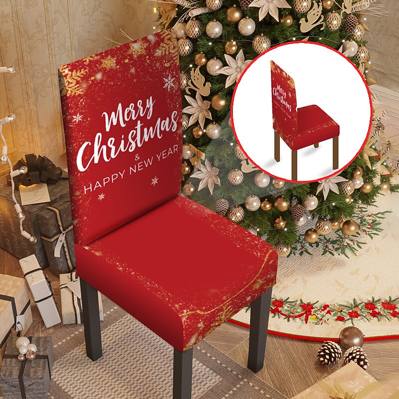 Fundas navideñas para sillas de comedor, fundas elásticas para sillas Parsons de Navidad, protector de asiento, funda lavable de spandex para sillas de cocina para comedor 2025 - $12.49 –P10