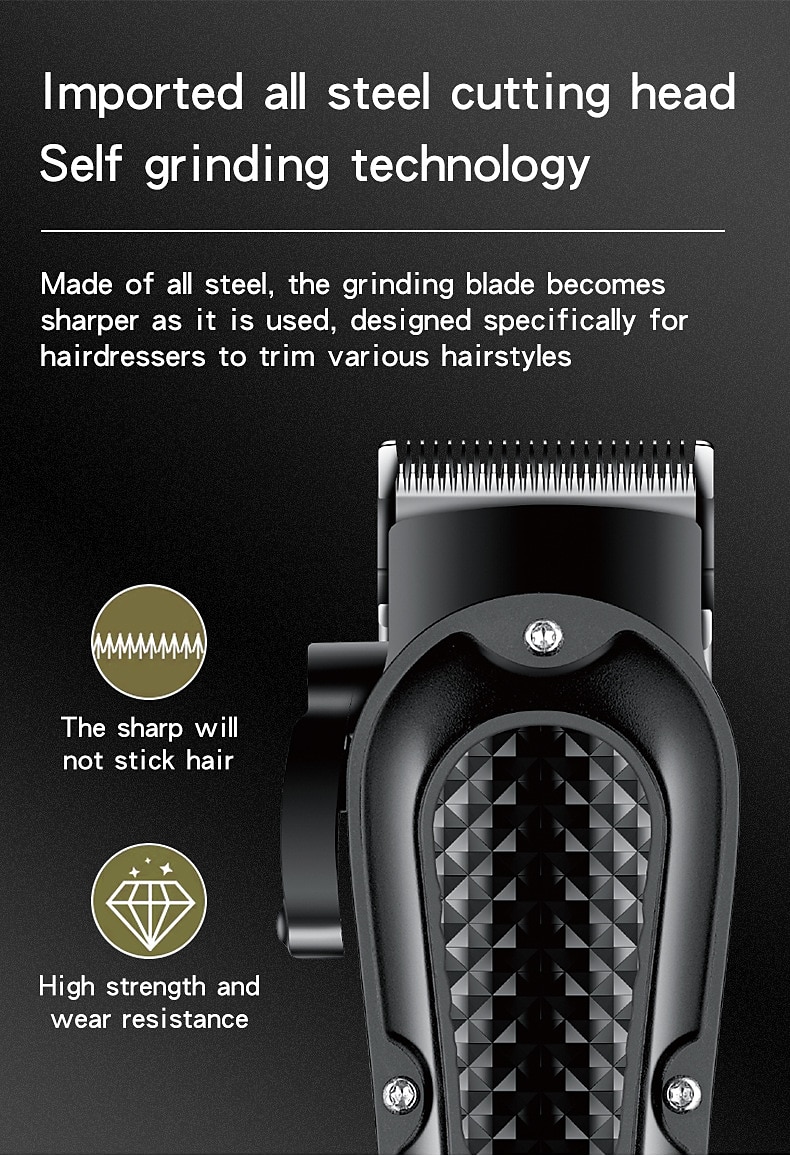 2026年 プロフェッショナルバーバーヘアクリッパー 充電式電動カッティングマシン 髭トリマー シェーバー メンズ用 カッター バレンタインデーギフト  コレクション – $28.99 –P3