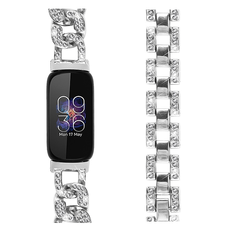 Smart Watch Band Compatible with Fitbit Inspire 3 Stainless Steel Smartwatch Strap Women Glitter Crystal Jewelry Bracelet Replacement  Wristband 2025 - JP ¥1937 –P4