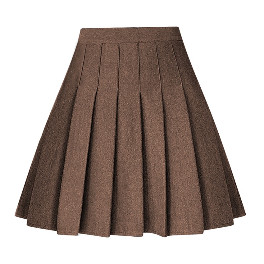 Dámské A Módní Nad kolena Vysoký pas Sukně Jednobarevné Plisé Maturita Běžné / Denní Meruňková Černá Hnědá Šedá Jaro & podzim Polyester 2025 - $26.99 –P3